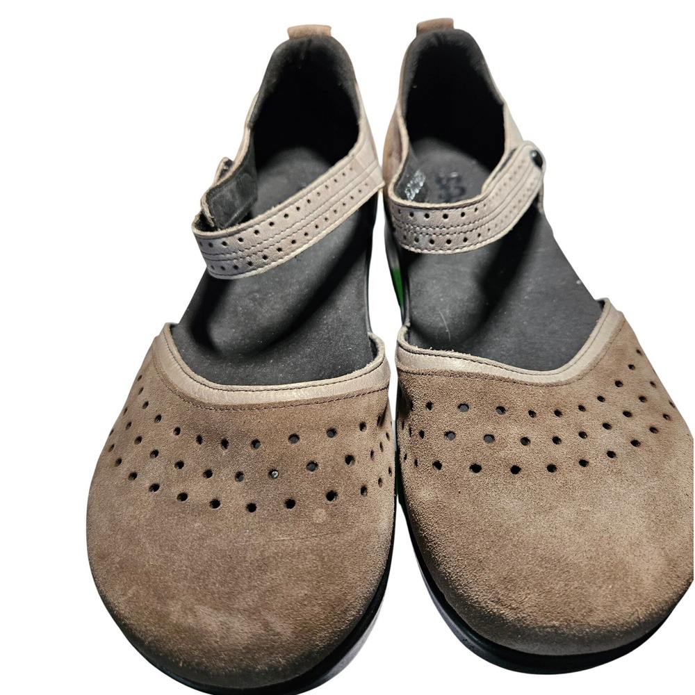 SAS Mary Jane Shoes Women 11.5 M Brown Suede Comfort Leather Strap Orthopedic